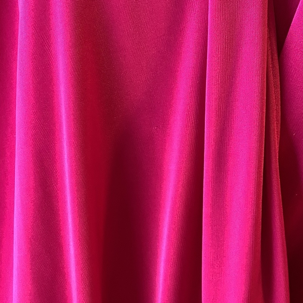 WHY Plus Size 21/22 Pink Beaded Shoulder Drop Waist Long Sleeve Evening Dress - Picture 12 of 12